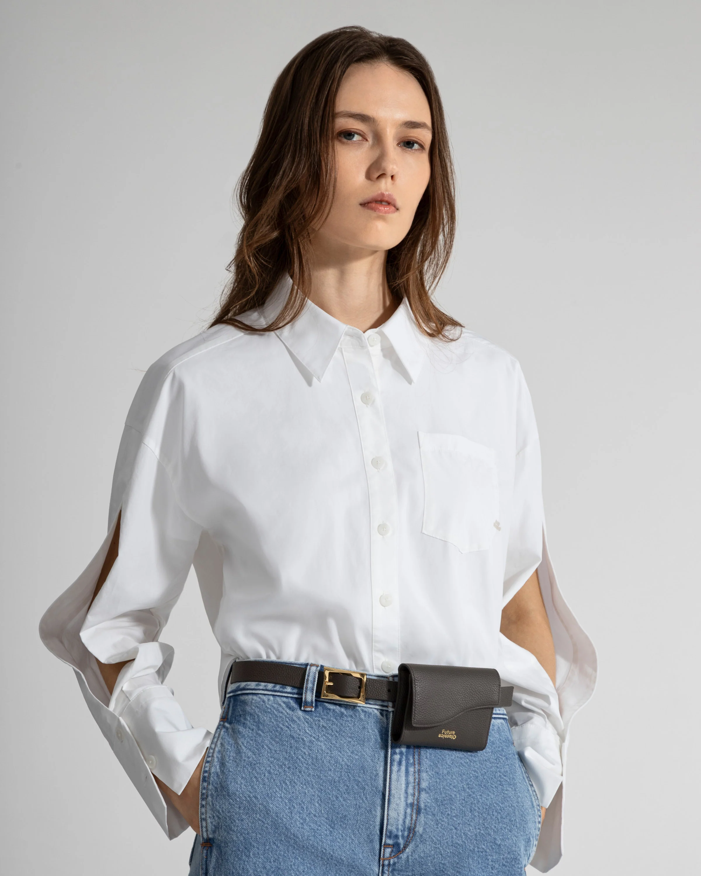 Split Sleeves Cropped Shirt - Image 3